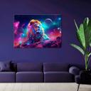 Canvas print neon løve abstraktion