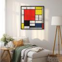 Poster Mondrian - Composition en rouge, jaune, bleu et noir