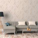 Papel pintado moderno de tejido-no tejido mármol beige oro - papel pintado con efecto metálico