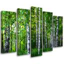 5 stykke lærredsprint, Birch Forest Green