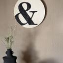 Billede af træ Sort marmor Ampersand - Rund