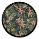 Jungle plakat med papegøjer natgrøn - Bloomery Decor - Round