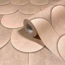 Non-woven tapet i orange 3D-look skalaer vintage brugt look geometrisk 
