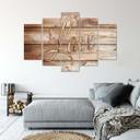 5 stykke lærredstryk Love Wood Vintage Brown