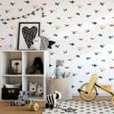 Børnetapet, non-woven tapet med illustration Kids Walls hvid, farverig