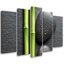 5 stykke lærredstryk Stones Bamboo Zen Spa