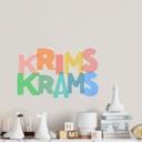 Typografi Wallsticker Krimskrams - farverige bogstaver i brugt look
