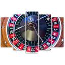 5 stykke lærredstryk, Roulette Poker Gambling