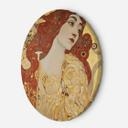 Rundt lærredsbillede - Kvinde med langt hår - G. Klimt