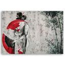 Canvasbillede, japansk geisha med vifte