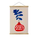 Póster de tela Kubistika - Flor silvestre en jarrón rojo