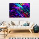Canvasbillede, Monstera-blade i neonfarver