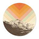 Póster Naturaleza - Retro Paisaje de Montaña Redondo - Bodart