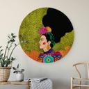 Cuadro de madera Hülya - Frida en retrato - Redondo