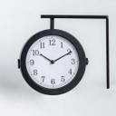 Bahnhofsuhr im Vintage Style aus Metall, schwarz | 28x25,3 cm