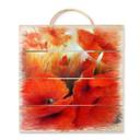 Cuadro de madera Schmucker - Amapola roja - 40x41,5 cm