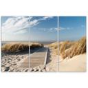 3 stykke lærredsprint, Strand Havsand Natur