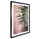 Póster hoja de palmera delante de pared rosa - Böhmer