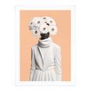 Póster Dama blanca con flores - Treechild