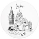 Fototapet - Rundt Love your City - London Sort og hvid - vliesetapet/selvklæbende non-woven tapet