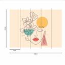 Abstract MinimalFace tapet i orangebrun - non-woven tapet Designwalls 2 - 2,55 x 3,5 m