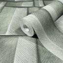 Papel pintado no tejido con motivo madera verde geométrico aspecto 3D