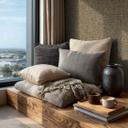Ikke-vævet tapet Jan Studio Sense & Surface weave brown grey - Stud!o weave rattan black