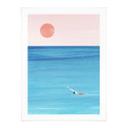 Póster Ríos - Natación al atardecer