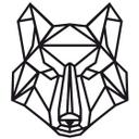 Muursticker Origami Wolf