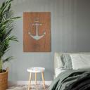 Décoration en bois - Ahoi avec ancre - Placage d'acajou