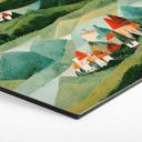 Hexagon Dibond Treechild - Small village in the middle of green hills