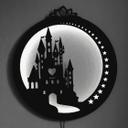 Décoration lumineuse LED en MDF - Château avec cœur