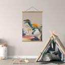 Tekstil plakat Velociraptor - Braun