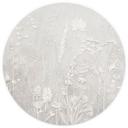 Fototapet med blomsterrelief - Planter i hvidt i et moderne design - Ms Tiff - Rundt - Selvklæbende/