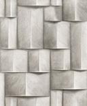 Non-woven tapet med træmotiver geometrisk hvid, brun 3D-look