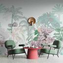 Tropisk fototapet i pastelfarver - non-woven tapet med palme- og bregnemotiver