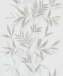 Non-woven tapet i hvid, beige bladmotiv bladlook blomstret natur 