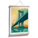 Póster vista de la ciudad a través del puente de Manhattan - Heemskerk