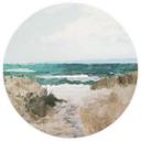 Klitsti til stranden - Maritimt Fototapet - Hobday - Rundt - vliesetapet/selvklæbende non-woven tape