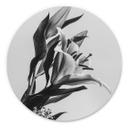 Tableau sur alu-Dibond rond Jo - Lys magique noir et blanc