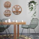 Decoración en madera caoba - Flores en círculo - Bloom Wildly