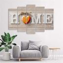 5 stykke lærredstryk Home Heart Wood Shabby