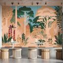 Vintage safari fototapet - stilfuldt non-woven tapet med savannelandskab