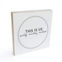 Billede af træ til at sætte op - This is us - 15x15 cm