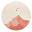 Tableau sur alu-Dibond rond Kubistika Sommet de la Montagne