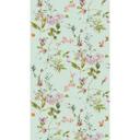 Blomstertapet mintgrønt farverigt - non-woven tapet med blomstermotiv til soveværelse & stue