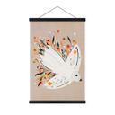Póster de tela paloma de la paz con pequeñas flores - Bloom