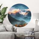 Vinilo decorativo de montaña - Paisaje otoñal en la cima del Triglav en los Alpes Julianos - Redondo