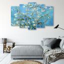 5 stykke lærredstryk, mandelblomst Vincent Van Gogh