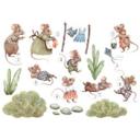 Kikki Belle Wallsticker - Lykkelig museverden for små drømmere (14 stk.)